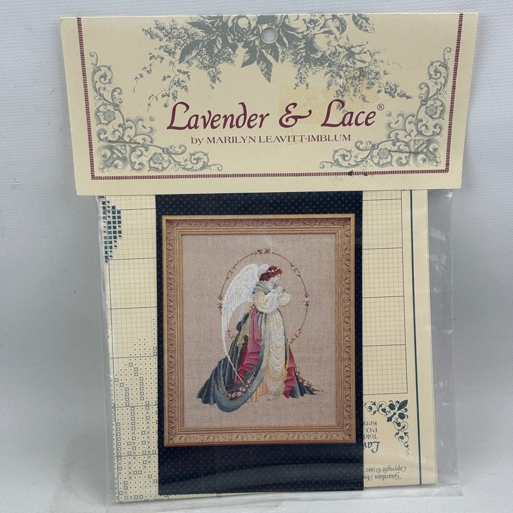 Lavender & Lace Guardian Angel Cross Stitch Chart Pattern Marilyn Leavitt-Imblum